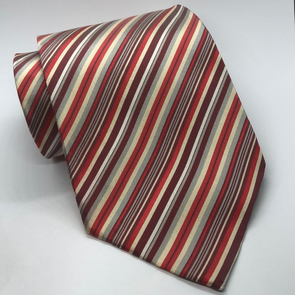VTG Angelo Litrico Diagonally Striped Tie Silk